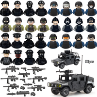 25/50/100/200Pcs Weapons Guns Military Car Special Forces Soldiers Gangster Army SWAT Building Blocks Figure Model Brick Toys