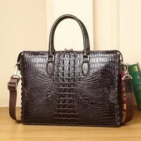 2025 New alligator Laptop Bags Cow Genuine Leather Men's Briefcase Luxury Brand Male Handbags Men Messenger 14 Inch Computer Bag