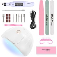 LINMANDA Manicure Set With Professional Nail Drill Machine And Nail Drying Lamp Milling Cutter Set Cuticle Clipper Pusher