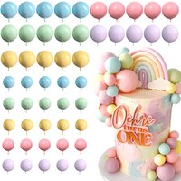 50pcs Colorful Balloon Rainbow Cake Topper for Baby's Birthday Wedding Party Perfect Celebration Decor