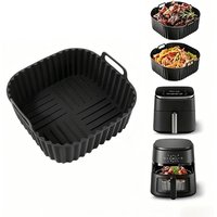Air Fryer Silicone Pot, Reusable Silicone Air Fryer Liner, Deep Fryer Additions, Kitchen Additions Replace Disposable Baking Pan