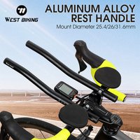WEST BIKING Aluminum Alloy TT Handlebar Aero Bike Extender Rest Arm Support Bars Adjustable with Sponge Elbow Pads for Cycling