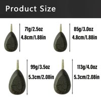 Carp Fishing Sinkers Dip Coating Lead Weights 2/2.5/3/3.5/4oz Teardrop Shape Quick Sink Fishing Tackle for Carp Fishing