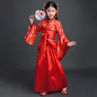 Traditional Chinese Costumes For Girls Children Kimonos Traditional Ethnic Fans Student Chorus Dance Costumes Hanfu New 2025