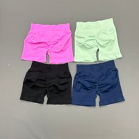 HISTELLO Low Waist Gym Shorts Women Solid Color Soft Stretchy Butt Lifting Fitness Workout Running Jogging Sports Yoga Shorts