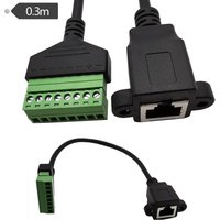 1pc RJ45 Ethernet Female to 8 Pin Solderless AV Bolt Screw Terminal Network Panel Mount Connector Cable for AV CCTV DVR