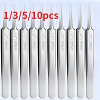 1/3/5/10pcs Stainless Steel Cell Forceps, Laboratory Tweezers Blackhead Extraction Tools Stainless Steel Pimple Remover Suitable