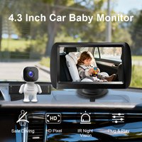Baby Car Mirror 4.3 inch Suction Cup Mount Monitor Safety Car Seat Mirror Camera Monitored Mirror for Car Seat Rear Facing