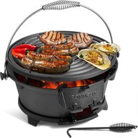 Cast Iron Grill Outdoor Mini Small Hibachi Grill Portable Charcoal Grill for Outdoor Camping Stove Surface 9.8" Perfect BBQ Gril
