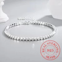 925 Sterling Silver Shiny Irregular Ball Women's Hand Charm Bracelets Luxury Designer Jewelry Accessories