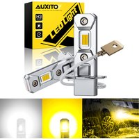 AUXITO 2Pcs H3 LED Bulb Fog Light Yellow 3000K 6500K White Daytime Running Lights DRL Super Bright High Power for bmw 3 series