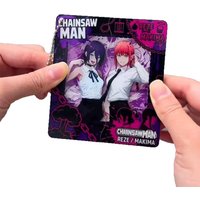 Anime Chainsaw Man Reze Makima Ryoh Cosplay Keychain Acrylic Keyring Key Chain Bag Accessories Ornament Game Props