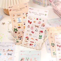 JIAMEI Slow Life Series Kawaii Ins Cartoon Small Pattern Die Cutting Stickers DIY Diary Scrapbook Aesthetic Stationery Stickers
