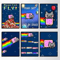 Cartoon Game N-nyan Cat Poster Elegant And Affordable Wall Art Stickers For Dormitory Living Room And Bedroom Spaces
