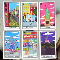 NYC Tarot: 12*7cm Big Apple Divination 78-Card Deck – Modern New York City Themed Tarot Cards for Urban Mystics