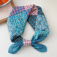 New Fashion Elegant Bohemian Women's Silk Scarf Neckerchief Headband Bandanas Square Print Hijab Women Soft Satin Scarf