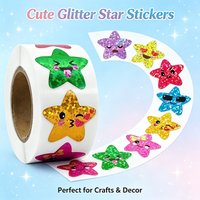 100-500PCS New Star Stickers Cartoon Stickers Small Packaging Roll Pack Rolling Stickers Thank You Lables