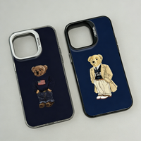 Cute Bear Phone Case For iPhone 17 16e 16 15 14 13 12 11 mini Pro Max X XR XSMAX 8 7 Air Plus Anti Fall Matte Back Cover