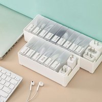Data Cable Storage Box Desktop Small Box Charger U Disk Drawer Compartment Office Things #3041