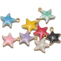 20pcs Stainless Steel Enamel Star Charms Colorful Pendants for DIY Fashion Jewelry Making Necklace Earrings Supplies Wholesale