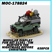 MOC-178824 Building Block Display for- Land Rover Classic Defender 90 Building Blocks Model Assemble Small Particles Brick