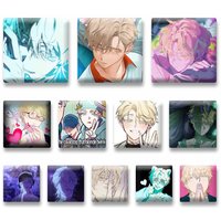 Alnst Luka Square Snap-in Brooches Cartoon Character Lapel Pins Fan Collection Badges Accessories Bag Jacket Ornaments Jewelry