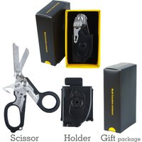 Sanke Rescue Trauma Shears Emergency Scissors/Scissors Case Tool Stainless Steel Foldable Trauma Shears Strap Cutter Glass Break