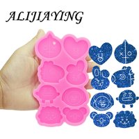 Shiny Cartoon Bear Head Resin Molds Crafts Art Diy Silicone Mold Crafting Epoxy, Cake Fondant Chocolate Molds DY1116
