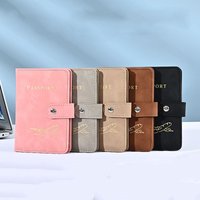 Passport Holder Organizer Credit Card Wallet for Men/Women Essential Travel Accessories Storage Case Map Style Passport Case