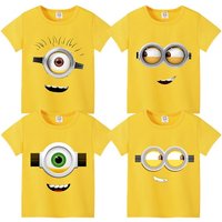 Cute Kids Minions T-shirts Made of Pure Cotton Tops Suitable for Both Boys and Girls Comfortable Tops and A Great Birthday Gift