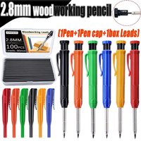 2.8mm Woodworking Mechanical Pencil Set with100leads,Ergonomic Grip Solid Carpenter Marking Pencil for Engineering Drawing Tool