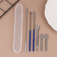Stainless Steel Medicine Spoon Thickened Single Double Square-Head Drug Reagents Sample Weighing Laboratory Spoon
