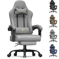 Chaise de jeu ergonomique Vittanly avec appui-tête, coussin lombaire et repose-pieds, chaise de bureau pivotante réglable en hauteur