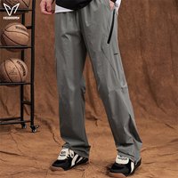Veidoorn 2025 Autumn New Casual Woven Cargo Pants Loose Straight Leg Wide Leg Trousers for Men High Waisted Baggy Dickies Style