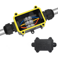 Junction Box Waterproof IP68 2 Way Plug Line M16 Coaxial Cable Connector Wire Range 5 to 10mm Outdoor External Electric Power