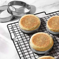 Muffin Tart Rings 2/3pcs Double Rolled Tart Ring Stainless Steel Muffin Rings Metal Round Ring Mold for Food Making