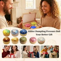 Giant Dumpling Squishy Giant Glitter Dumpling, Colorful Dumplings Stress Balls Fidget Sensory Toy,Squeeze Dough Ball Stress Reli