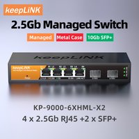 keeplink 6-Port Multi-Gigabit Managed Switch with 4-2.5Gb RJ45 and 2-10G SFP+