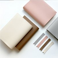 Personalized Custom Pu Leather Book Cover Bookmark Simple Solid Color Notebook Leather Cover Replaceable Cover Home Office Use