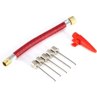 7PCS Pump Needle Adapter Kit Inflator with Flexible Hose for Football Basketball Tyre Ball Inflation