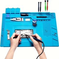 High-Temperature Resistant Silicone Soldering Mat with Magnetic Area - Non-Slip, Anti-Static Workbench Mat for Phone Repair