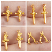 Exquisite Fashion 4pcs Mix Weapons Tools Pendant Stainless Steel Sword Pliers Small Charm Pendants For Jewelry Making Supplies