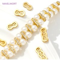 18K Gold Plated Inlaid Zircon Double Hole Spacer Bar For Jewelry Making,Beads Separator,DIY Beading Jewelry Making Supplies
