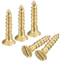 4-45Pcs Brass Wood Screws M1.6-M6 Slotted Drive Flat Head Self Tapping Screw Countersunk for Woodworking Furniture