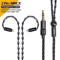3.5mm MMCX Earphone Cable Upgrade 8 Core Silver Plated Headphone Replace Cable Hifi Headset Audio Wire With 3.5mm IM A2DC Plug
