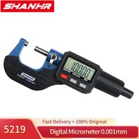 SHANHR 0.001mm Digital Outside Micrometer 0-25mm Carbide Anvil Precision Measuring Tool with Zero Set & ABS Function
