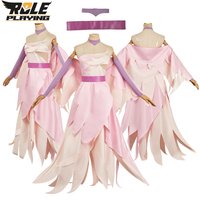 Velvette Cosplay Costume Women Fantasy Pink Dress Cartoon Anime Disguise Clothing Female Halloween Carnival Party Suit