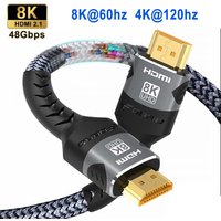 Highwings 8K 4K HDMI Cable 48Gbps, Certified Ultra High Speed HDMI Cable Braided 4K@120Hz 8K@60Hz HDR for Roku TV/PS5/Blu-ray