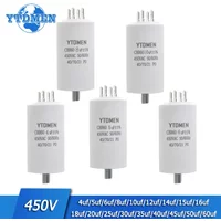 1PCS CBB60 450V Starting Capacitor Motor Run Capacitors 4UF-60UF 4 Pin with Screws for Electric Motor/washing Machine 10uf 20uf