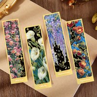 30Pcs Vintage Floral Oil Painting Bookmarks Creative Paper Markers for Daily Office Use Artistic Aesthetic Designs for Readers